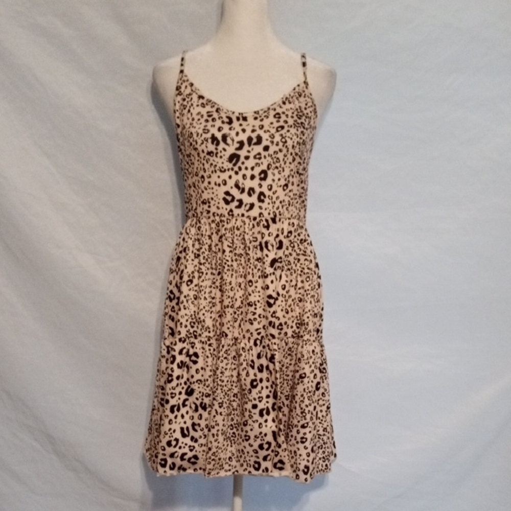 Breezaya Women's Summer Leopard Print Casual Spaghetti Strap Dress
